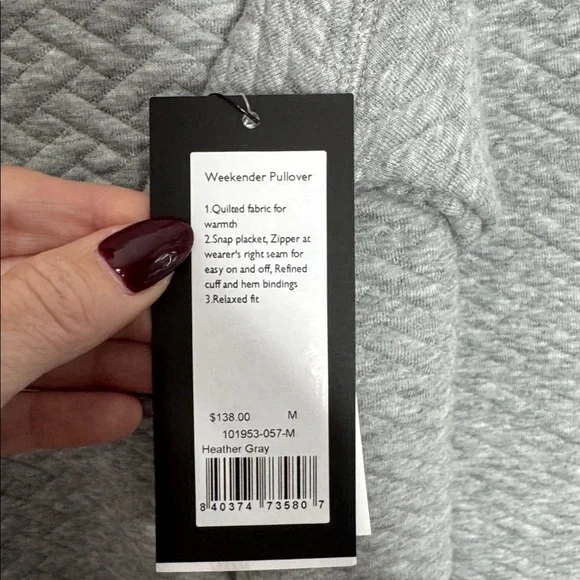 Rhone Weekender Pullover NWT Gray - Picture 6 of 8